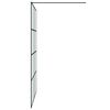 vidaXL Dusjvegg svart 140x195 cm frostet ESG-glass