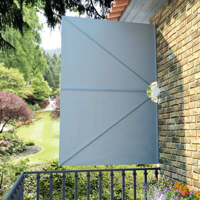vidaXL Sammenleggbar sidemarkise for terrasse grå 240x160 cm