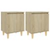 vidaXL Nattbord med ben i heltre 2 stk sonoma eik 40x30x50 cm