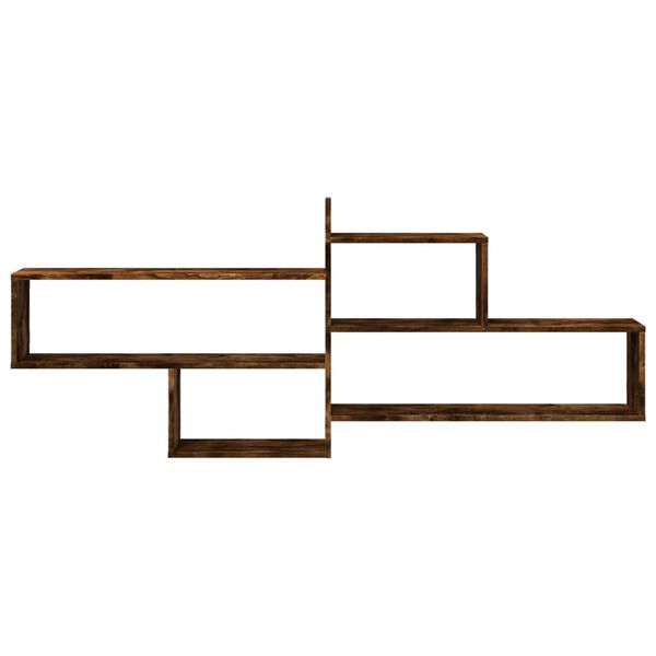 vidaXL Vegghylle røkt eik 167,5x18x68 cm konstruert tre