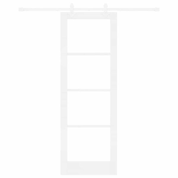 vidaXL Skyved&oslash;r Hvit 73,5 x 211 cm Massivt furutre og glass