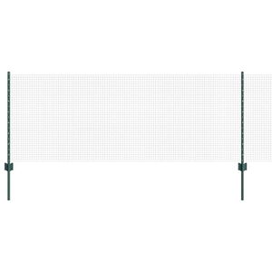vidaXL Sveiset tr&aring;dgjerde med stolper 25 x 0,8 m PVC-belagt st&aring;l Gr&oslash;nn