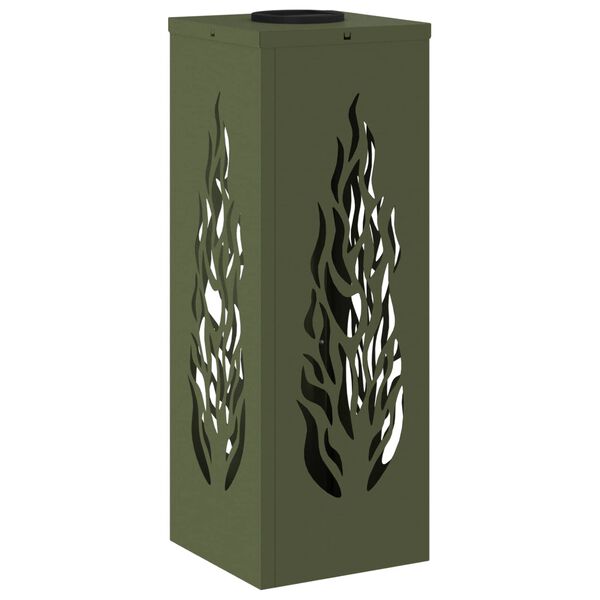 vidaXL Solenergi LED stibelys 2 pcs Olivengr&oslash;nn Kaldvalset st&aring;l