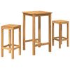 vidaXL Ute Barsett 3 pcs Ubehandlet Massivt Teaktre