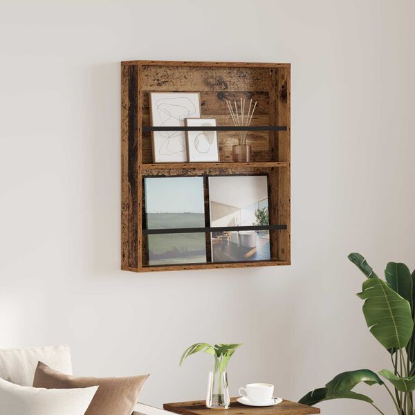 vidaXL Magasinreol Gammelt tre 60 x 12 x 70 cm Konstruert tre