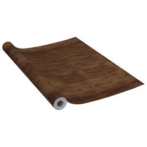 vidaXL Selvklebende folie til m&oslash;bler 500x90 cm PVC m&oslash;rk eikefarge