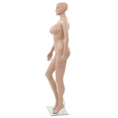 vidaXL Sexy kvinnelig utstillingsdukke med glassbase beige 180 cm
