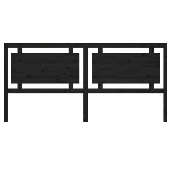 vidaXL Sengegavl svart 205,5x4x100 cm heltre furu