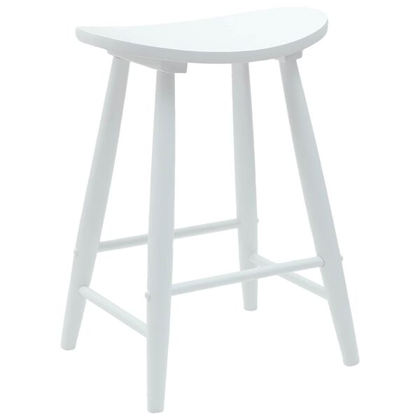 vidaXL Spisestoler 2 pcs Hvit 46 x 37 x 63 cm Solid Gummitre