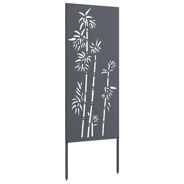 vidaXL Hageprivat skjerm Blomster Antrasitt 50 x 140 cm Kaldvalsest&aring;l