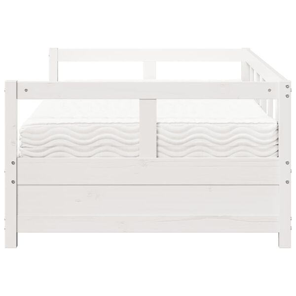vidaXL Dagseng med madrass hvit 90x190 cm heltre furu