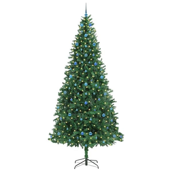 vidaXL Kunstig juletre med 300 LED gr&oslash;nn 300 cm PVC og Metall og Plast