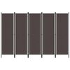 vidaXL Romdeler med 6 paneler brun 300x180 cm