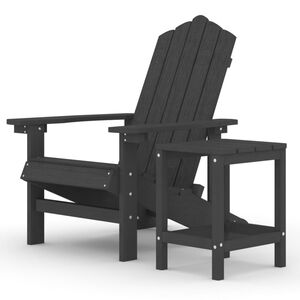 vidaXL Adirondack hagestol med bord HDPE antrasitt