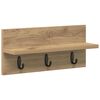 vidaXL Vegghengt kleshenger Veggmontert Artisan Eik 40 x 10,5 x 18 cm