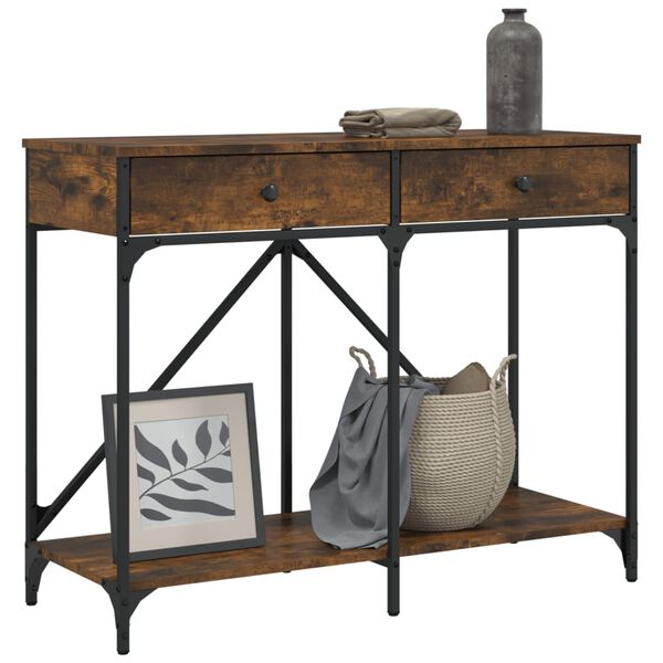 vidaXL Konsollbord r&oslash;kt eik 100x39x78,5 cm konstruert tre