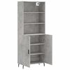 vidaXL Highboard betonggr&aring; 69,5x34x180 cm konstruert tre