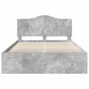 vidaXL Sengestamme med hodegjerde Betong 140 x 190 cm Massiv furu