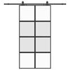 vidaXL Skyved&oslash;r med monteringssett svart 102,5x205 cm herdet glass