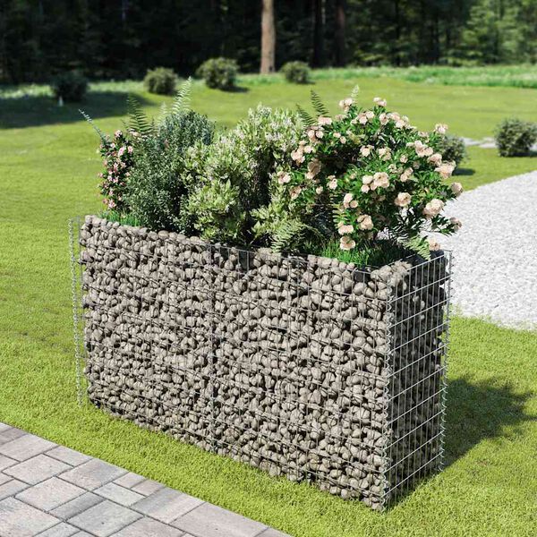 vidaXL Gabion h&oslash;ybed galvanisert st&aring;l 180x50x100 cm