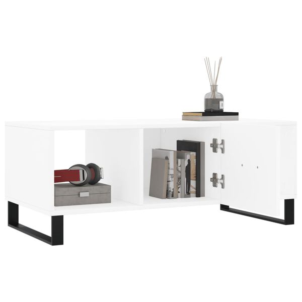 vidaXL Salongbord hvit 102x50x40 cm konstruert tre