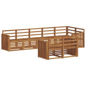 vidaXL Sofasett 8 pcs Naturlig Solid akasietre