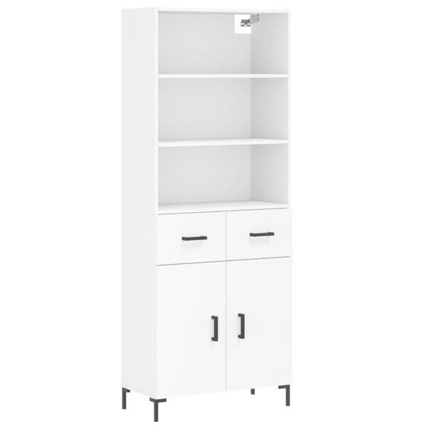 vidaXL Highboard hvit 69,5x34x180 cm konstruert tre