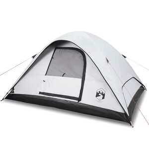 vidaXL Kuppeltelt for camping 6 personer hvit blendingsstoff vanntett