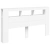 vidaXL Sengegavl med LED hvit 180x18,5x103,5 cm konstruert tre