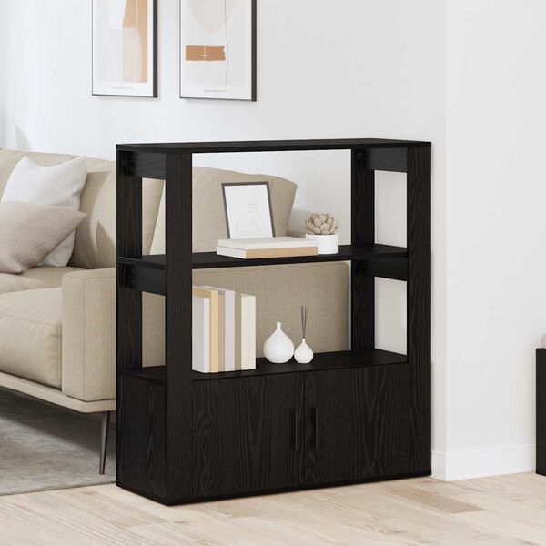 vidaXL Serviesskap Svart eik 30 x 80 x 90 cm Konstruert tre