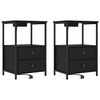 vidaXL Nattbordskap 2 stk. Svart Eik 40 x 31 x 60 cm Konstruert tre