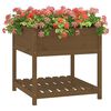 vidaXL Plantekasse med hylle honningbrun 82,5x82,5x81 cm heltre furu