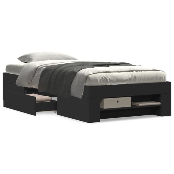 vidaXL Sengeramme svart 90x200 cm konstruert tre