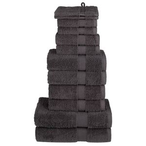 vidaXL Premium h&aring;ndklesett 12 deler SOLUND antrasitt 600 g/m2