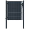 vidaXL Gjerdeport PVC og st&aring;l 100x100 cm antrasitt