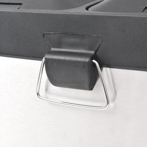 vidaXL Pedalbøtte for resirkulering rustfritt stål 36 L