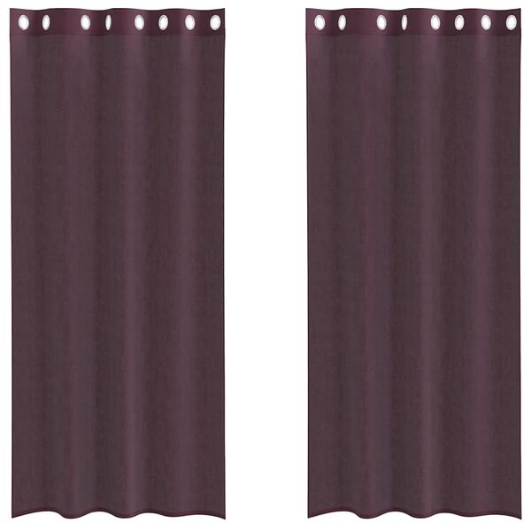 vidaXL Voilegardiner med grommets 2 stk lilla 140x245 cm
