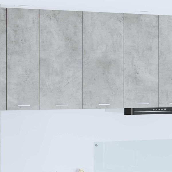 vidaXL Hengende skap med d&oslash;r Betonggr&aring; 80 x 31 x 80 cm Konstruert tre