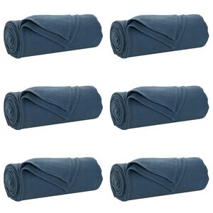 vidaXL Kastepledd 6 stk. Marinebl&aring; 240 x 220 cm 4.49 kg Fleece