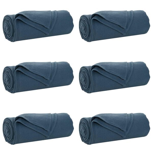 vidaXL Kastepledd 6 pcs Marinebl&aring; 240 x 220 cm Fleece