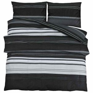 vidaXL Dynetrekksett svart stripe 260x240 cm bomull
