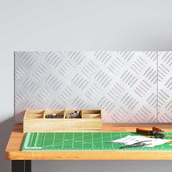 vidaXL Trinn Rektangul&aelig;r 2 pcs s&oslash;lv 50 x 25 cm Aluminium