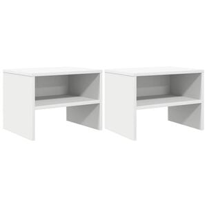 vidaXL Nattbord 2 stk hvit 40x30x30 cm konstruert tre