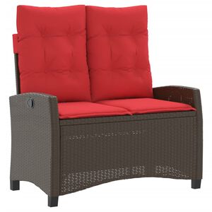 vidaXL Tilbakelent hagebenk med puter brun polyrotting