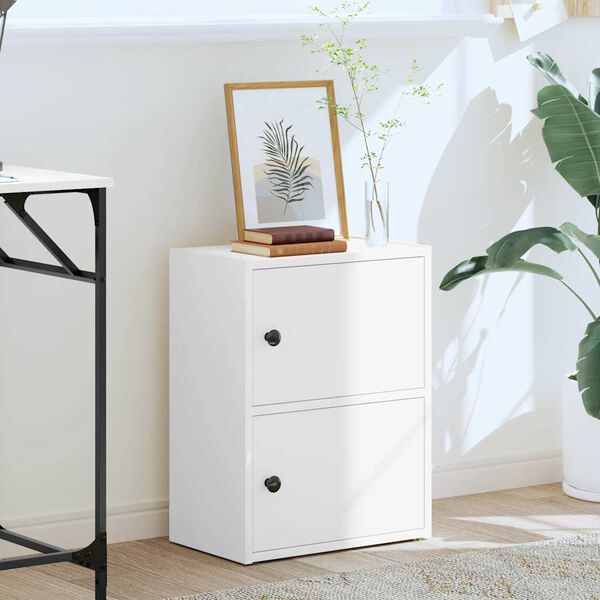 vidaXL Bokhylle hvit 40x24x52 cm konstruert tre