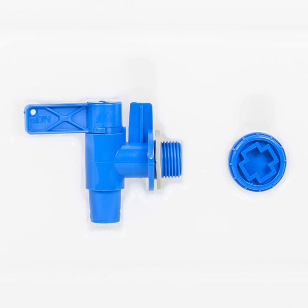 vidaXL Vannbeholder med kran og s&aring;pedispenser 15 L plast