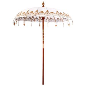 vidaXL Balinesisk Parasol Krem 185 x 185 x 260 cm