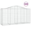 vidaXL Gabionkurver buede 20 stk 200x50x100/120 cm galvanisert jern
