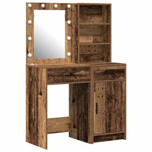 vidaXL Dressingbordsett med LED 2 stk. Gammelt tre Konstruert tre