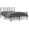 vidaXL Sengeramme i metall med hode- og fotgavl svart 140x190 cm